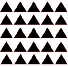 Strooiconfetti driehoekjes flock, strijkapplicatie